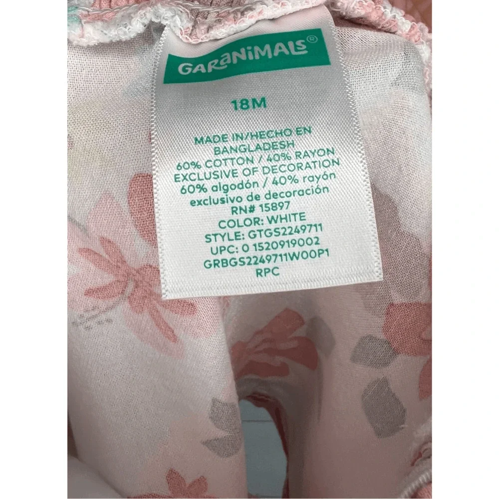 Garanimals floral  smocked tank top/matching shorts baby girl Size 18 months
